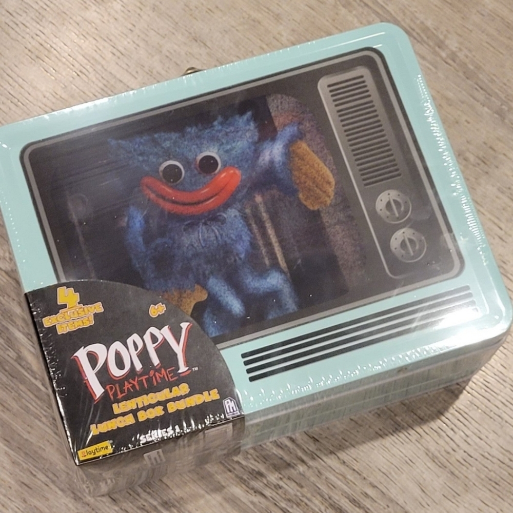 Poppy Playtime LENTICULAR LUNCH BOX BUNDLE Plush Figure Poster 2023 Huggy Wuggy